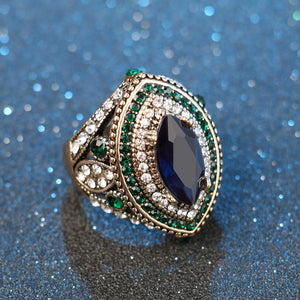 Big Luxurious Vintage Mosaic Crystal wedding ring