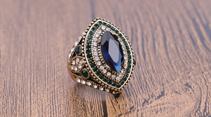Big Luxurious Vintage Mosaic Crystal wedding ring