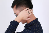 Fashionable stainless steel black chain spinner ring