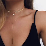Long Double Layer Tassel Star Necklace